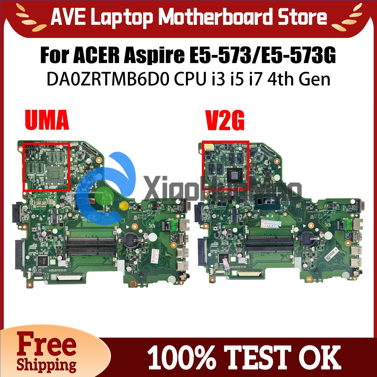 

DA0ZRTMB6D0 Mainboard For Acer Aspire E5-573 E5-573G Laptop Motherboard With Core I3 I5 I7 CPU GT920M ZRT NBMVM11006