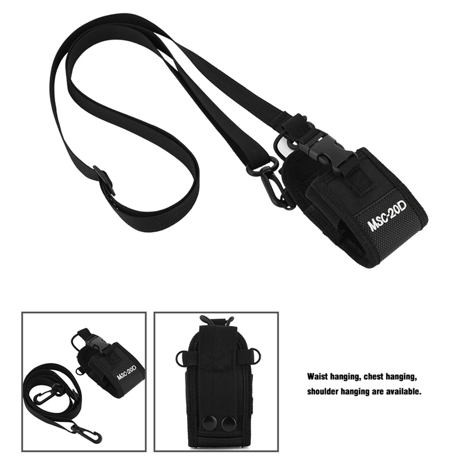 Portable Nylon Shoulder Strap Belt Case Holder Bag Pouch for Walkie Talkie Two Way Radio