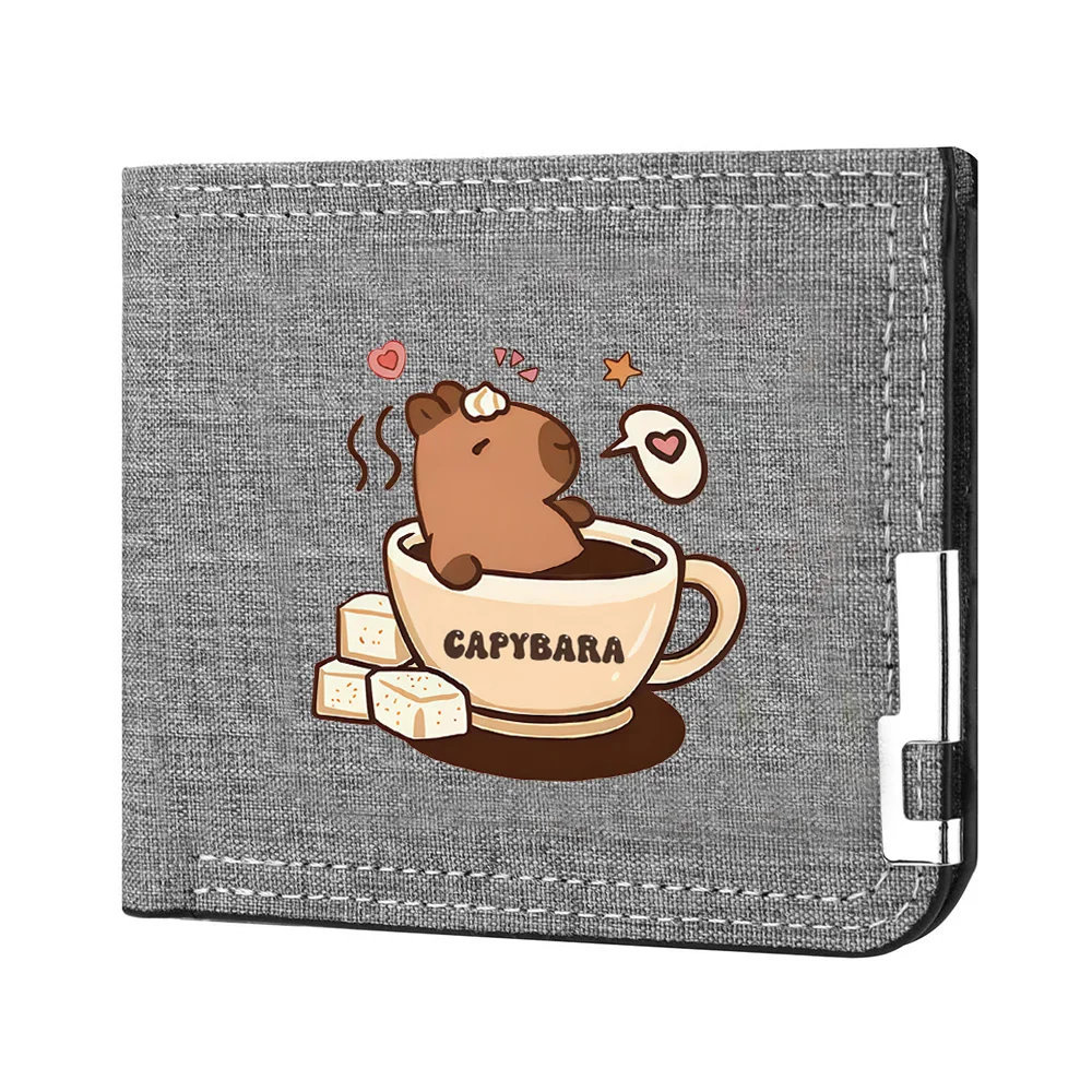 Capybara Anime Men's Wallet Cartoon Pattern Canvas Coin Wallet Men Credit Card Holder  Wallet
