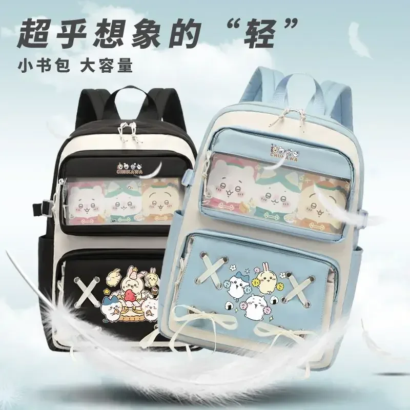 

Chiikawa Anime Sanrio Children Schoolbag Cute Kawaii Cartoon Large Capacity Storage Bag Backpack Send Toys Gifts for Kids