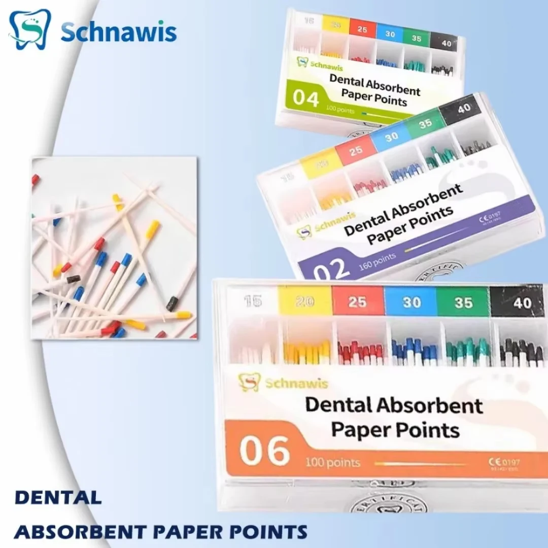 1Box Dental Absorbent Paper Points Sterile Mixed Sizes 02 04 06 Taper 15-40#F1F2F3 Dentistry Materials Endodontics Paper Tips