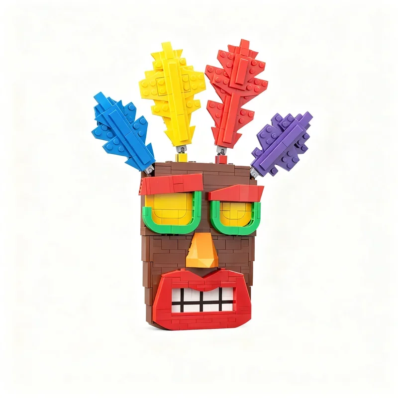 439PCS MOC Game Series Aku Mask Model DIY Creative Ideas Toy Assembly Puzzle Birthday Gift Cartoon Display Bricks Holiday