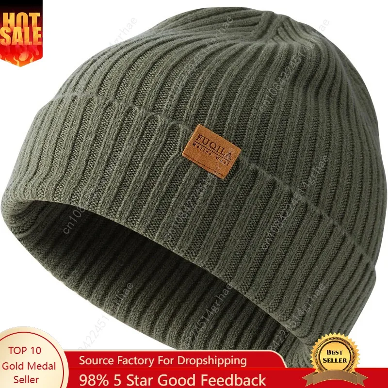 

100% Merino Wool Cuff Beanie Hat, Unisex Warm Winter Caps Soft, Breathable & Cozy Stretchy Knitted Cuffed Cap