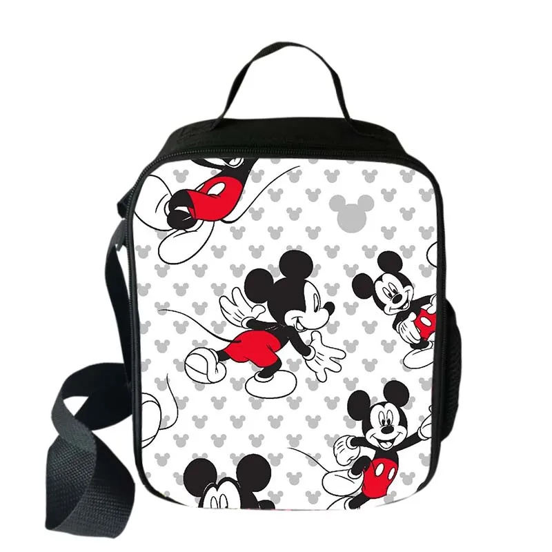 Disney Mickey Minnie Mouse Lunch Bags Student Food Portable Insulated Lunch Box Boys Girls Cartoon School Lunch Bags Gift