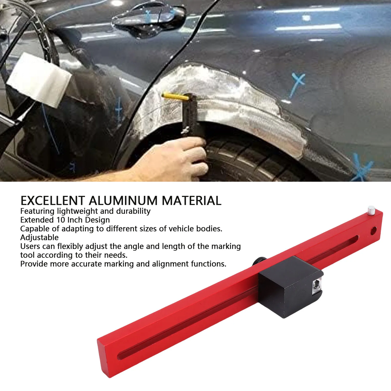 

Расширенный автомобильный маркер линии кузова, инструмент для маркера линии кузова автомобиля, 10 дюймов, расширенный регулируемый инструмент для маркировки кузова автомобиля для ремонта