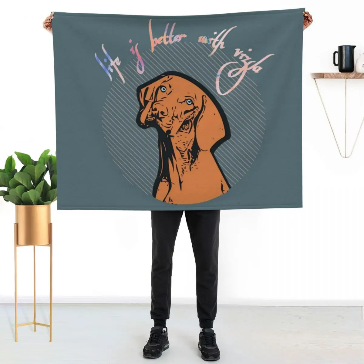 Hungarian Vizsla Pointer Dog Throw Blanket Soft Plaid Quilt Extra Large Throw Sofa Throw sofa bed Furry Blankets