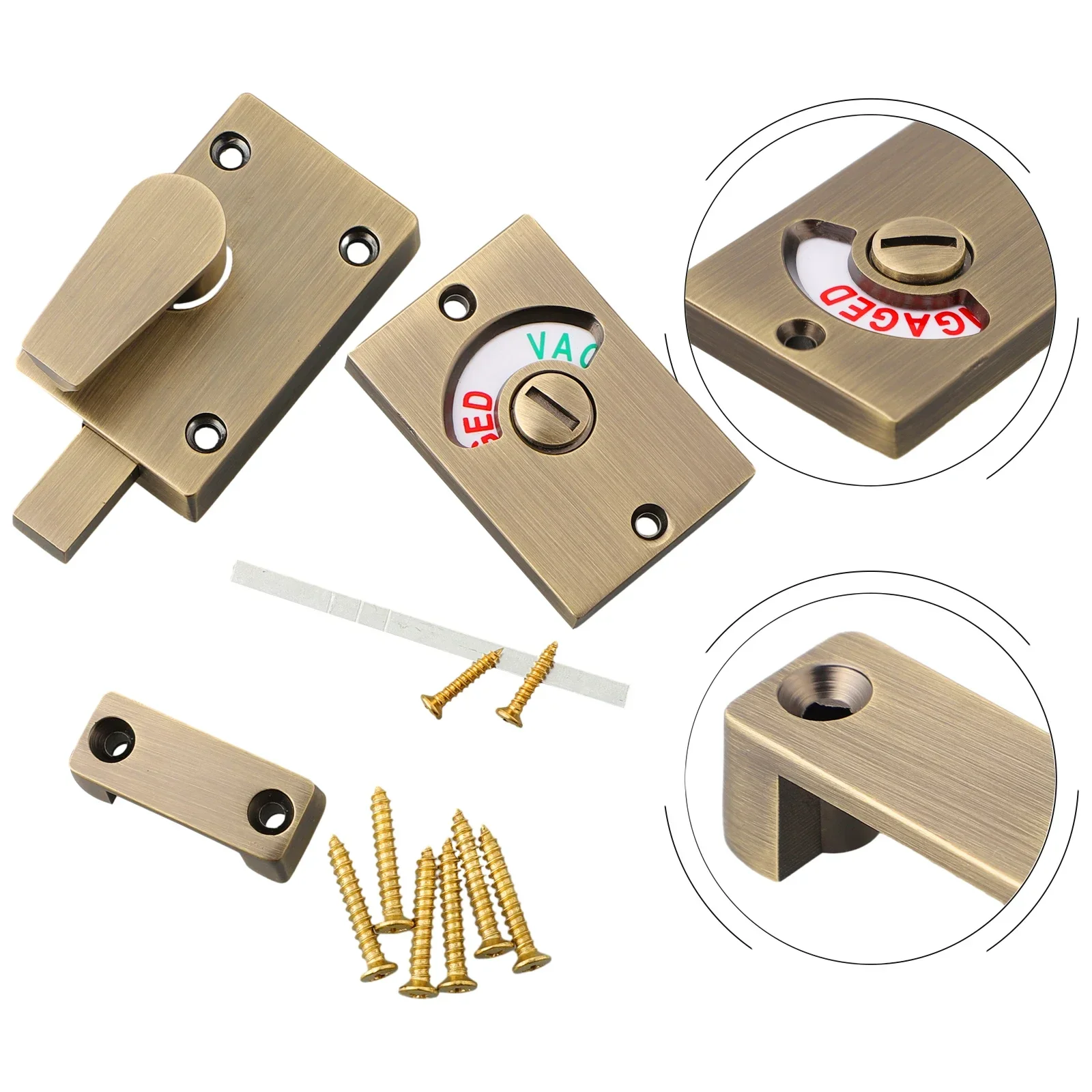 Single Word Simple LEDs Website Bathroom Privacy Matt WC Toilet Door Lock Features LEDs Medium And High End Places