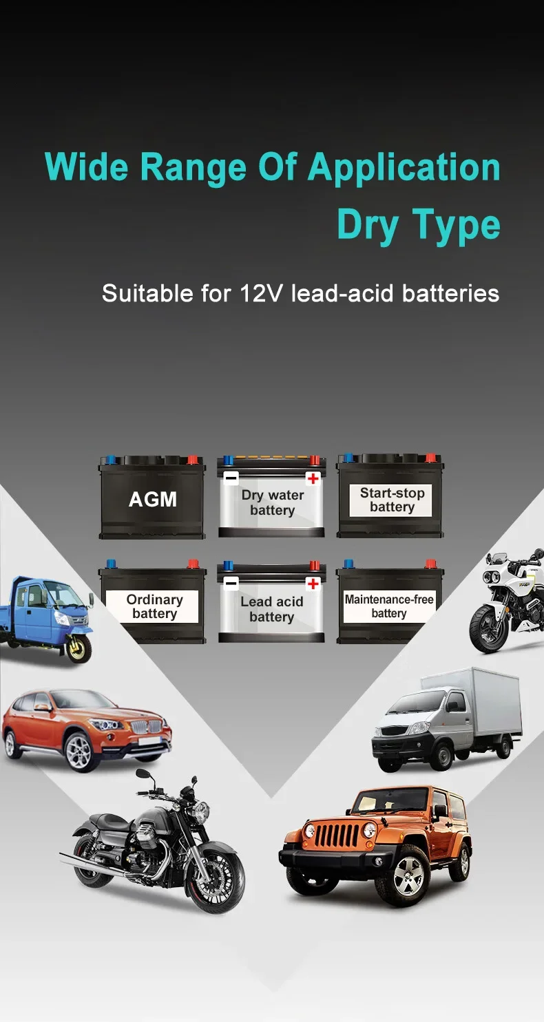 EAFC 6A /8A 12V Intelligentes Autobatterieladegerät Auto- und Motorradbatterieleinheit Blei-Säure-Batterie-Reparatur LCD-Display – Detail 15