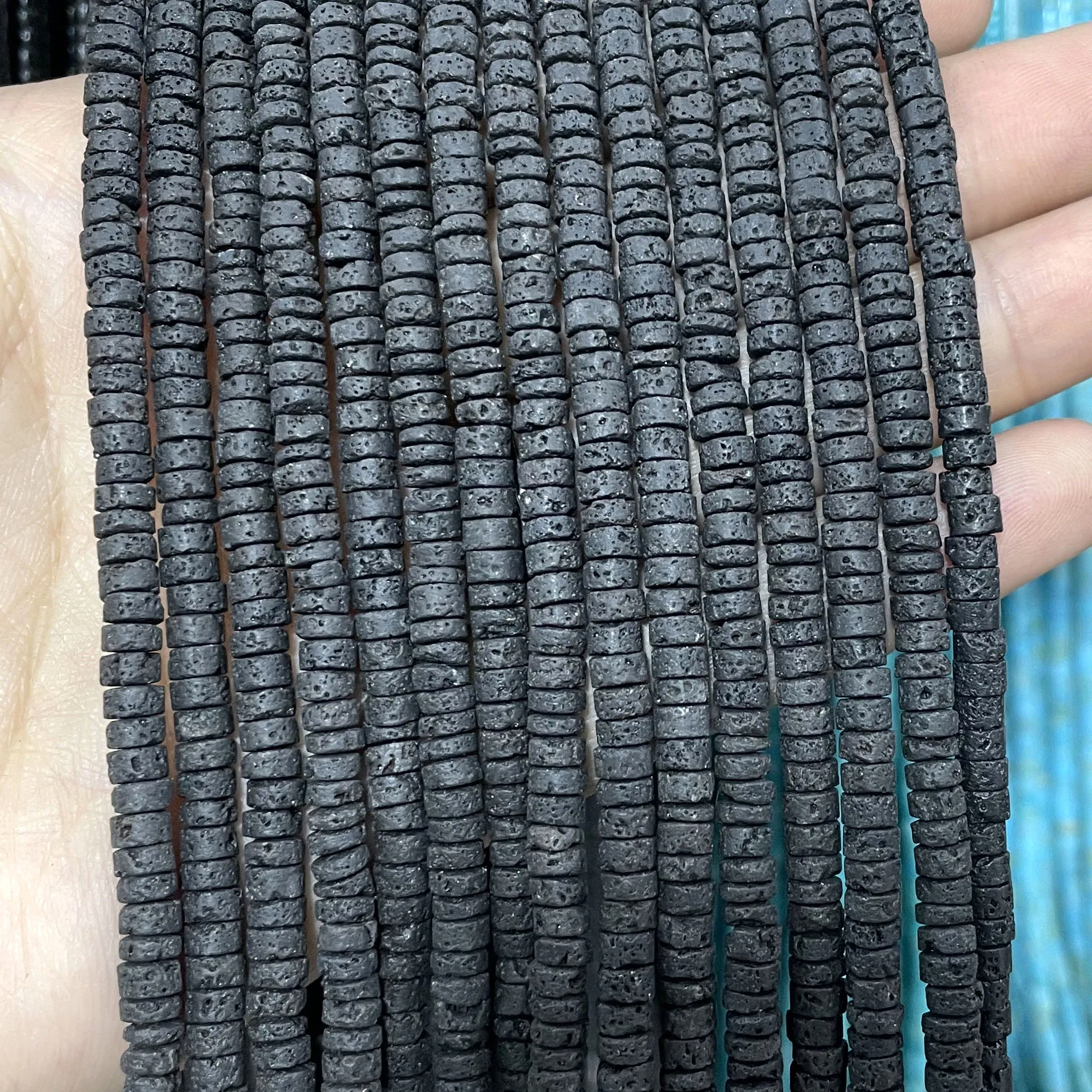 Natürliche Stein Vulkanischen Lava Zylinder Räder Platz Runde Herz Form Spacer Perlen Für Schmuck Machen Diy Armband Zubehör – Detail 5