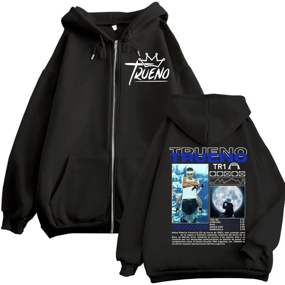 

Rapper Trueno Album Merch Zipper Hoodie Harajuku Hip Hop Oversized Zip Up Pullovers Men Women Casual Fashion Hooded Sweatshirts
