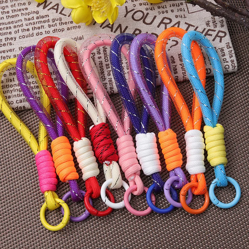 Multicolor Braided Woven Keychain Fashion Phone Case Lanyard Backpack Pendant Creative Mobile Phone Short Braided Rope Gifts