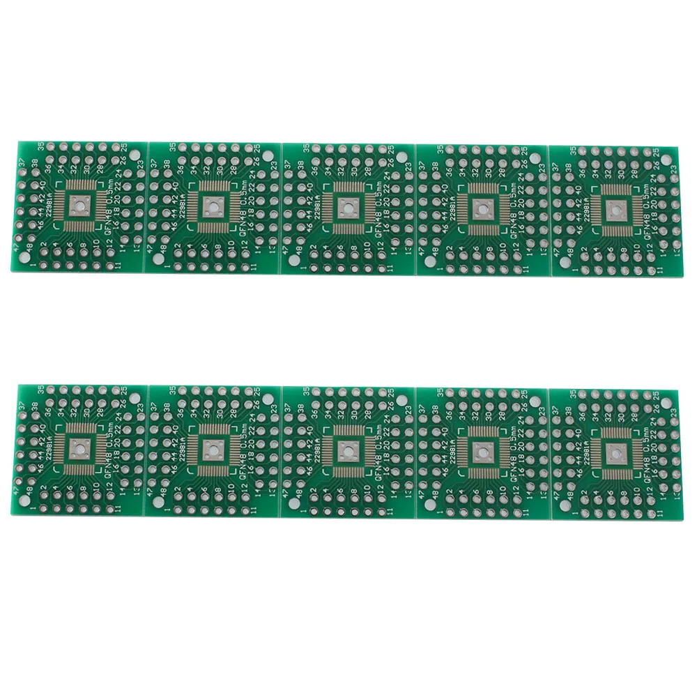10 قطعة QFP44/QFP48/QFN44/QFN48 لوح مهايئ PCB لوحة دوائر كهربائية عدة ثقب قطر 1.0 مللي متر SMT إلى DIP محول لوحة محول