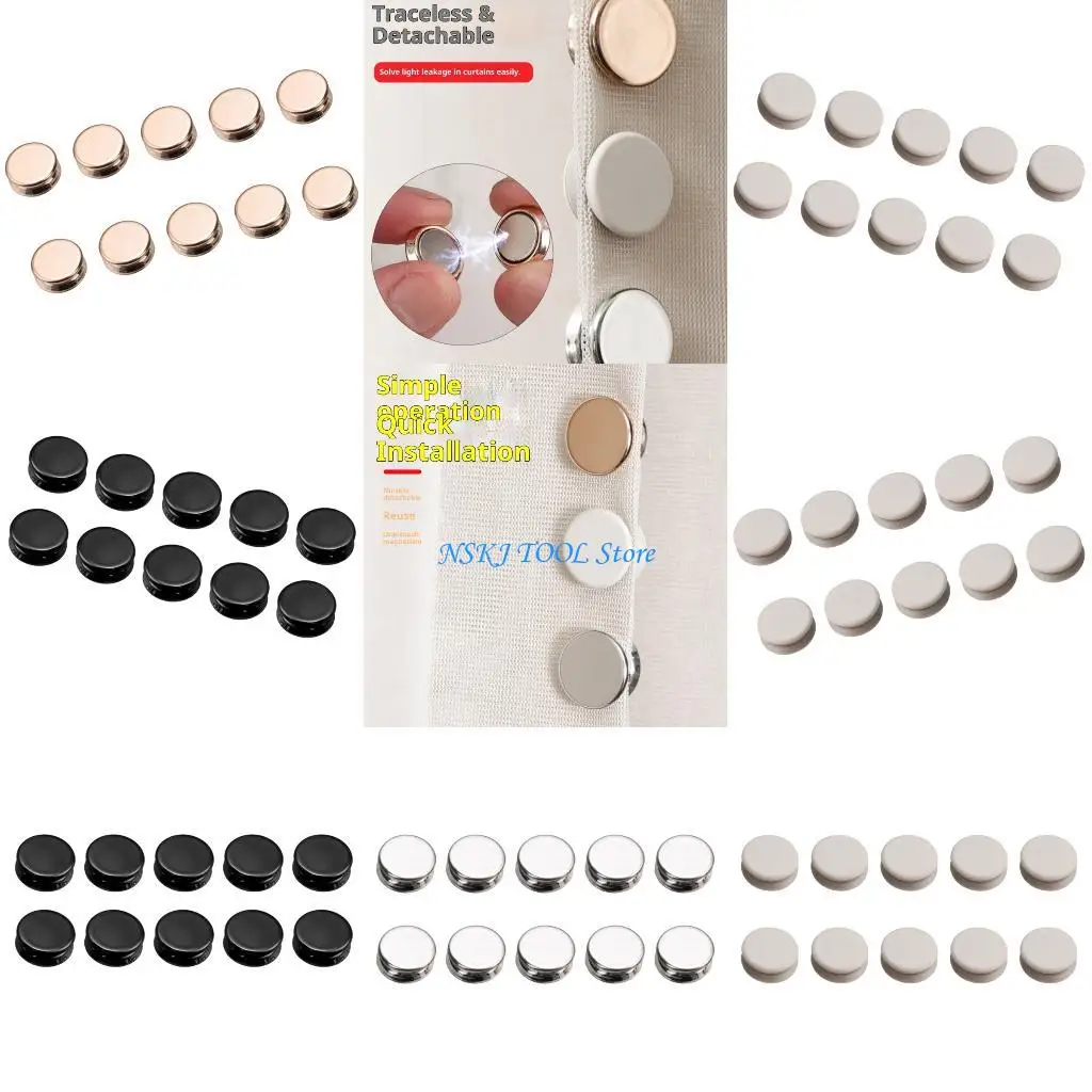 

L8RC 10Pcs Curtain Clip Double Sided Closure Strong Holder Buckle
