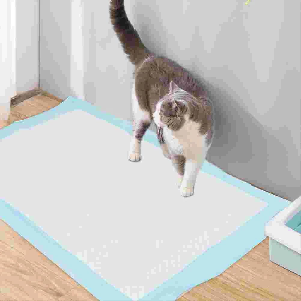 

50 Pcs Pet Pee Mat Dog Pads Puppy Small Thicken for Portable Diapers Training Sky-blue Urinal