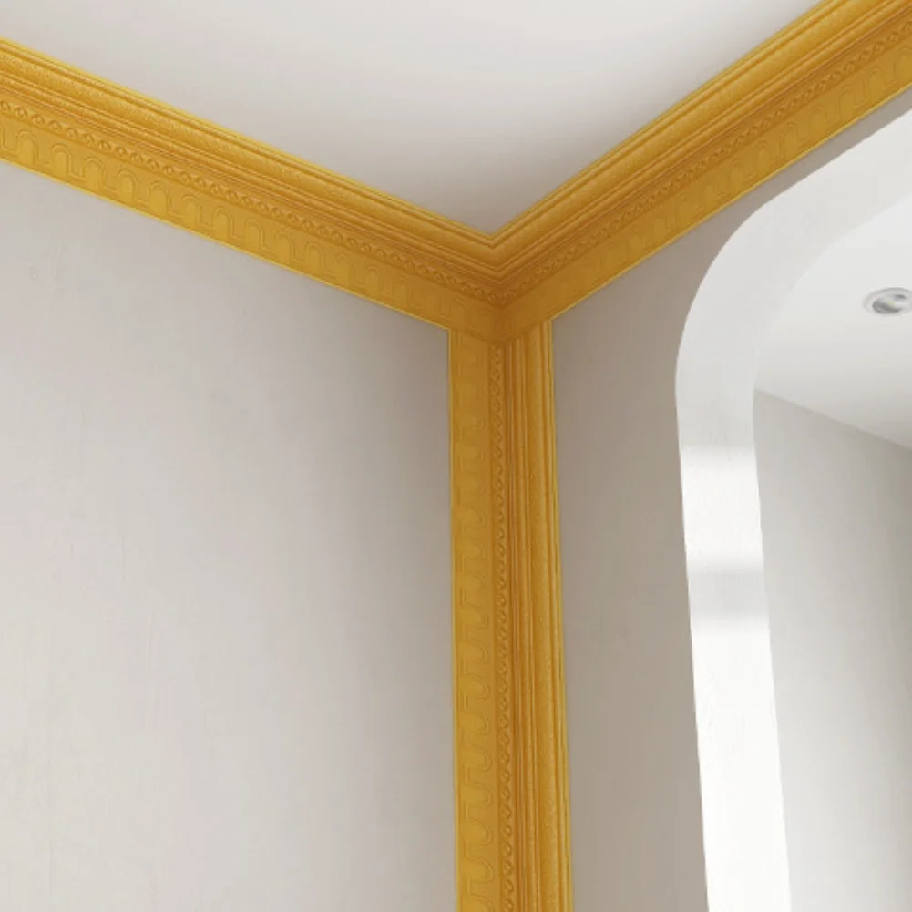 Foam Ceiling Border Strip Self-Adhesive Trim for Baseboard Door Frame Decorative Edge Application on Various Materials