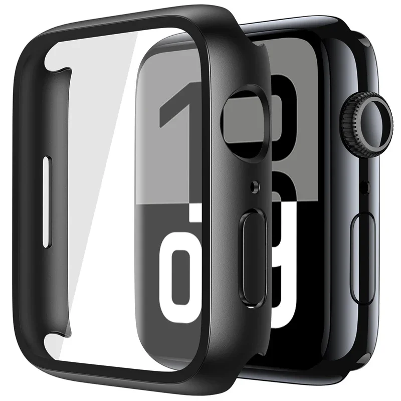Tempered Glass+Cover For Apple Watch case 46mm 42mm PC bumper Screen Protector For Apple Watch series 10 42mm-46mm Accessories