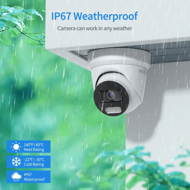 8PCS Hikvision 4MP/8MP DS-2CD234(8)7G2H-LISU/SL IP Camera Smart Hybrid IR White Light ColorVu Built-in 2-Way Audio 8POE NVR Kits