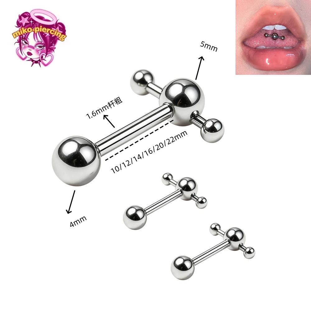 1/5Pcs ASTM F136 Implant Grade Titanium Piercing 14G Internal Thread Straight Barbells Tongue Ring Earrings Piercing Jewelry Bar