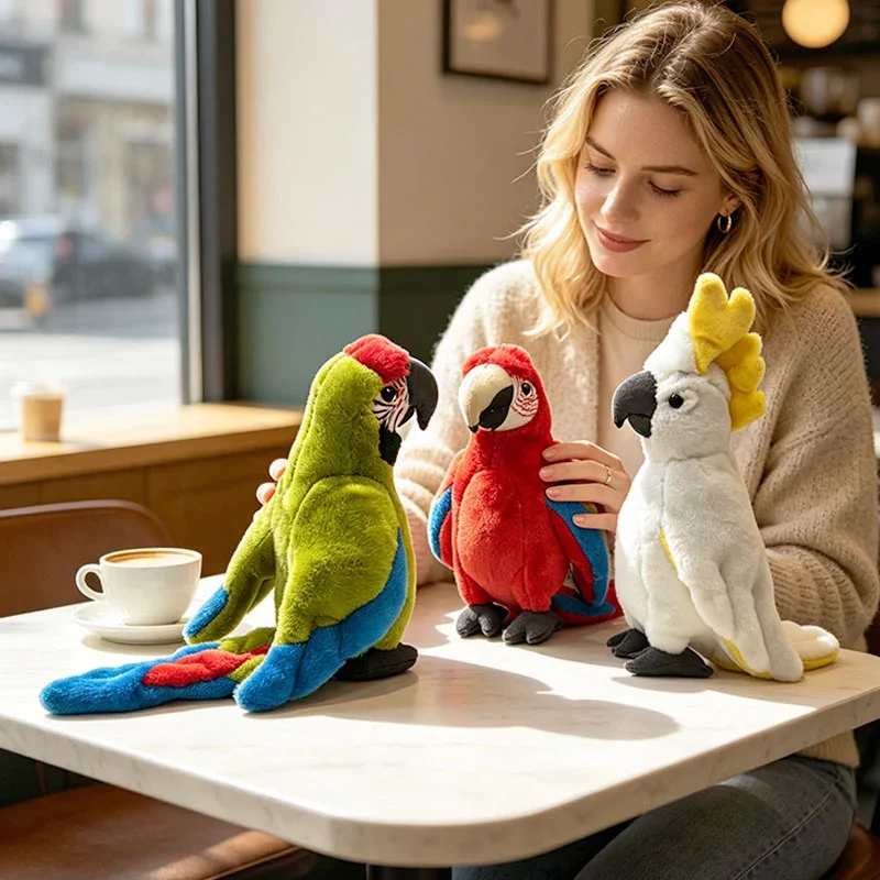 

Реалистичная плюшевая игрушка-попугай: мягкая, как живая, птица-попугай-ара, плюшевая игрушка-какаду, тропическая птица, кукла, научно-познавательная игрушка, подарки
