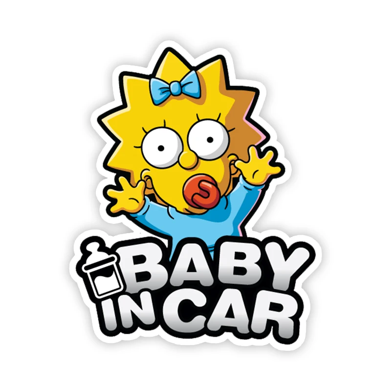 13x17cm Funny Self-adhesive Decal Baby in Car Sticker Waterproof Auto Decors on Bumper Rear Window