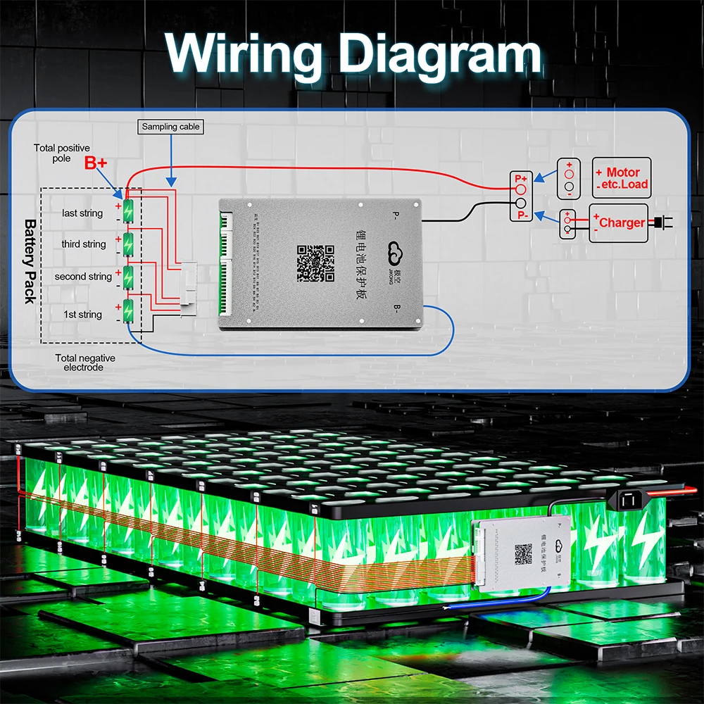 JIKONG الذكية BMS 100A 200A B2A8S20P مع يمكن الحرارة RS485 1A 2A التوازن النشط الحالي 4S ~ 8S LiFePo4 بطارية JIKONG Active BMS