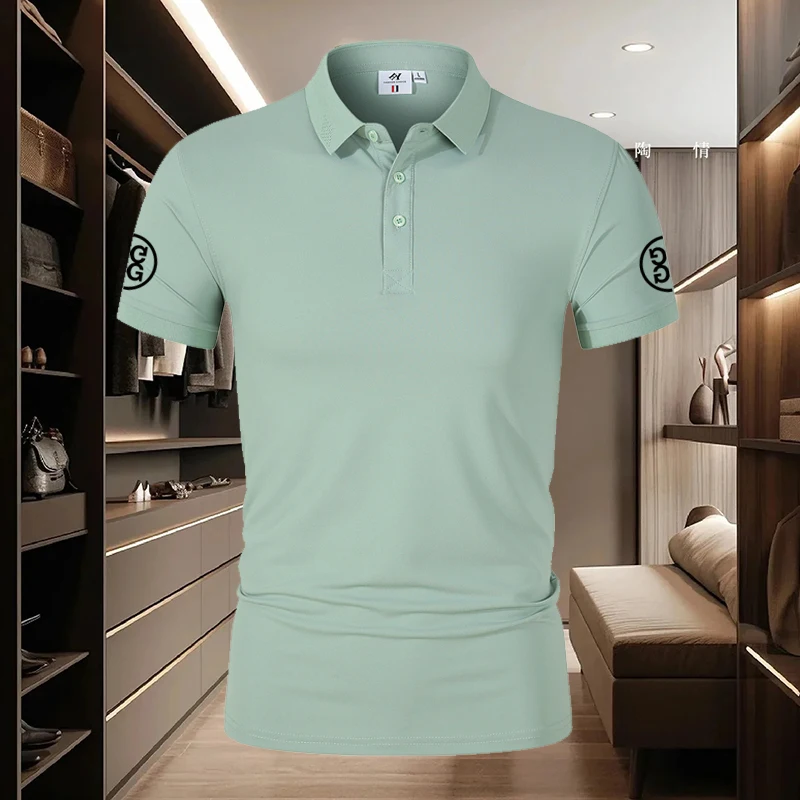 New 2024 Golf Clothing Men\'s Leisure Short Sleeved Golf Clothing T-shirt Outdoor Sports Quick Drying Golf Polo Shirt Top