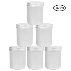 3/6/9pcs 260ml Aluminum Tin Box Cream Jars With Screw Lid Cosmetics Container Empty Metal Storage Box Lip Balm Pod Tea Cans