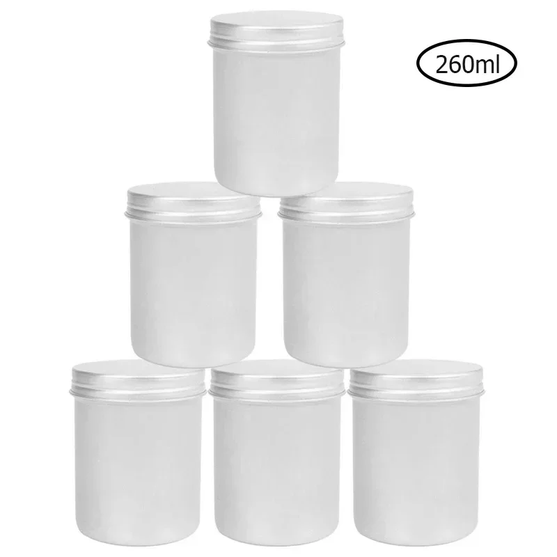 3/6/9pcs 260ml Aluminum Tin Box Cream Jars With Screw Lid Cosmetics Container Empty Metal Storage Box Lip Balm Pod Tea Cans