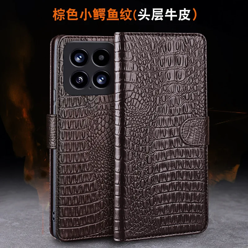 

Hot Luxury Genuine Leather Magnet Clasp Phone Cover Case For Xiaomi Mi 15 Mi15 Pro Kickstand Holster Protective Full Funda Cases