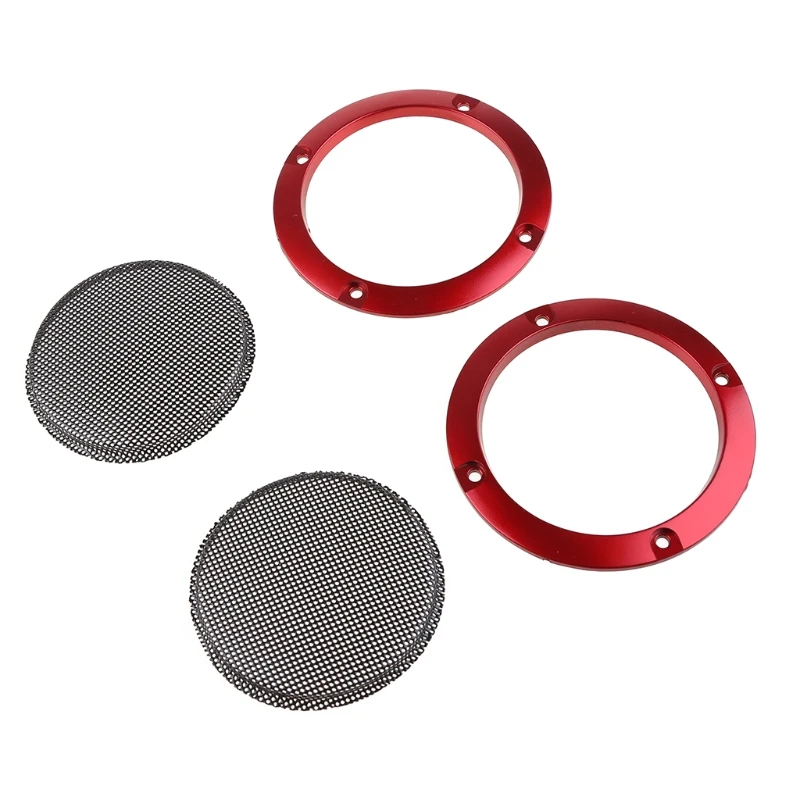 Couverture de haut-parleur de voiture, lot de 2, 3 pouces, accessoires rouges pour caisson de basses