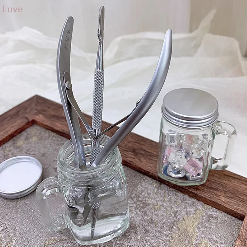 كريستال زجاج مسمار الفن الكؤوس غسل فرشاة الحاويات الاكريليك مسحوق طبق سائل صغير صالون حامل مانيكير اكسسوارات أداة #5