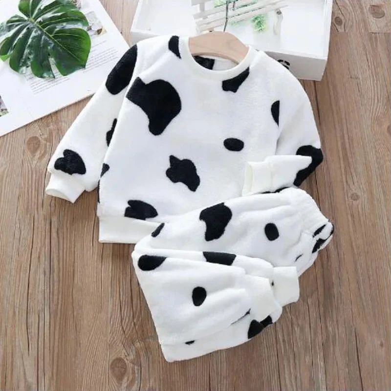 Clothing set Spring and Autumn Korean version 0-6 year old boys and girls casual cartoon printing home clothes Children Clothing