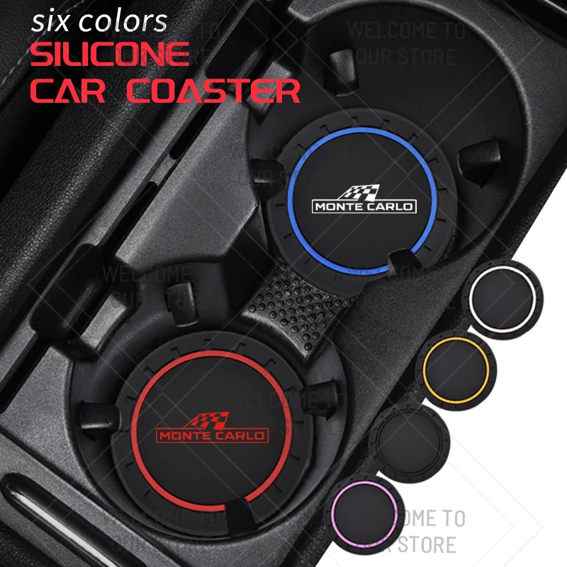 2 uds PVC para Skoda Monte Carlo LOGO Enyaq Vision Superb Combi posavasos de coche taza de agua almohadillas de silicona antideslizantes decoración Interior