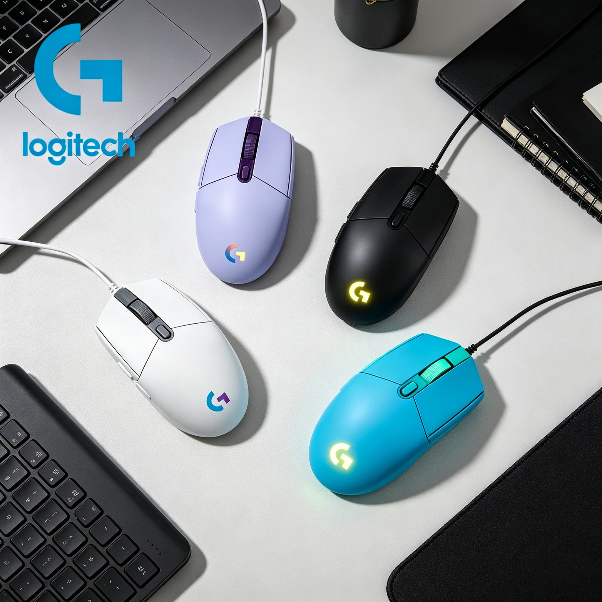 

Игровая мышь Logitech G203 второго поколения, проводная, для киберспорта и офиса, универсальная, бесшумная беспроводная мышь M350