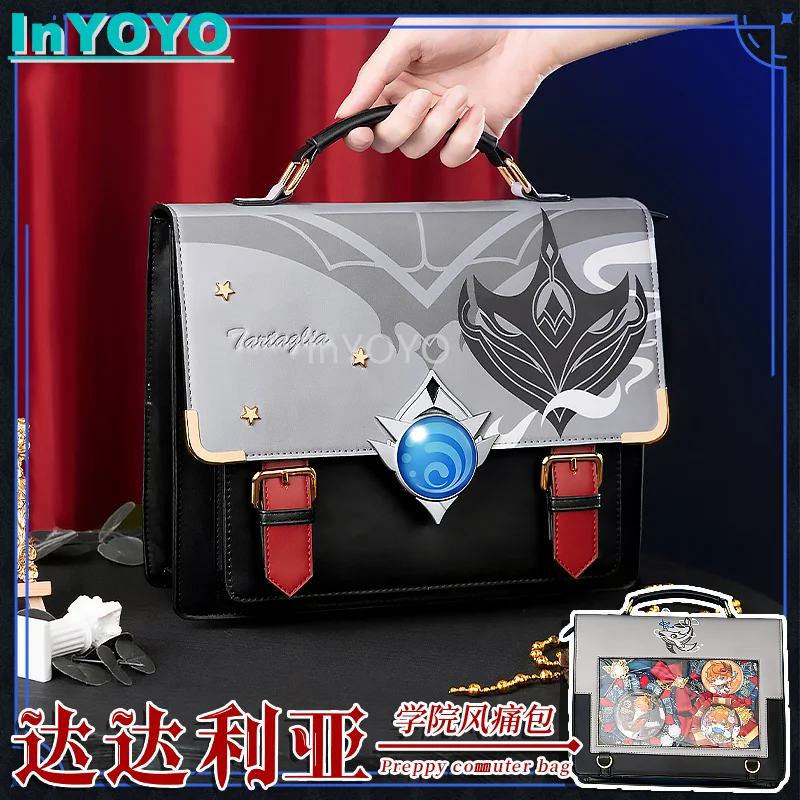 

InYOYO Tartaglia Preppy Commuter Backpack Cosplay Genshin Impact Lovely Theme Impression Pack School Daily Fashion Shoulder Bag