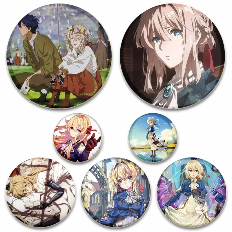 Jewelry Accessories Gifts Anime Violet Evergarden Brooch Cosplay Badges Handmade Brooches Lapel Pins Backpack Clothes Decoration