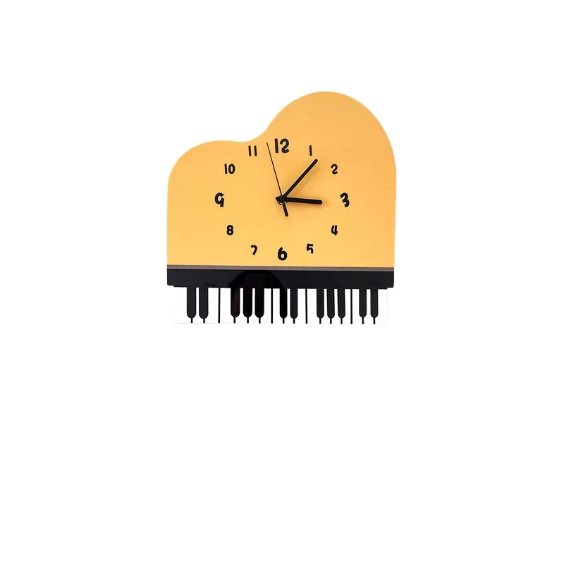 

Piano decoration wall clock, living room silent creative clock