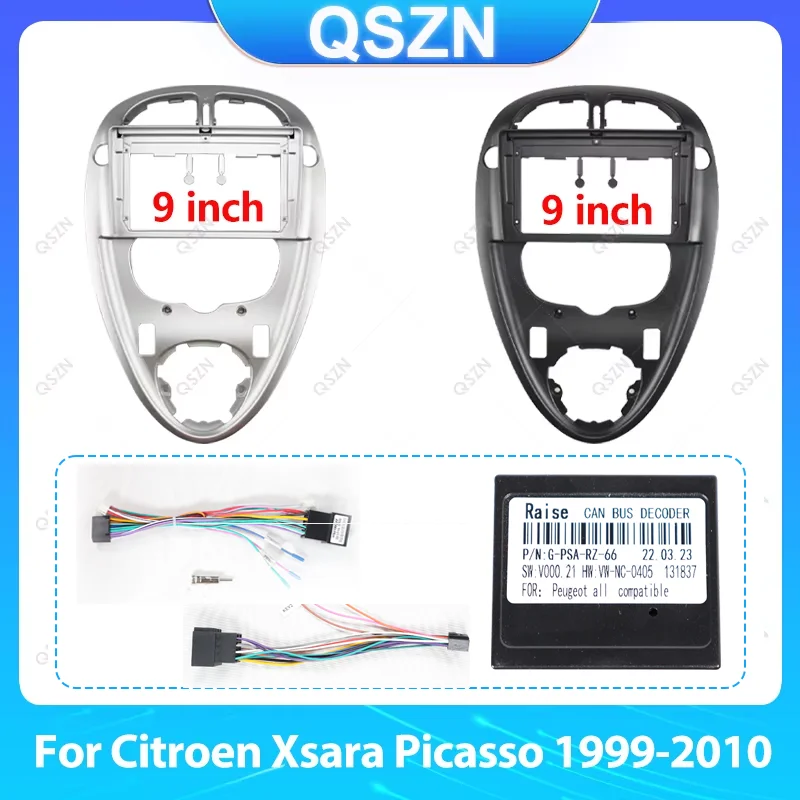 Quadro de rádio do carro para citroen xsara picasso 1999 2000 - 2009 2010 2 din painel de instrumentos do carro decoração cabo canbus adaptador kit