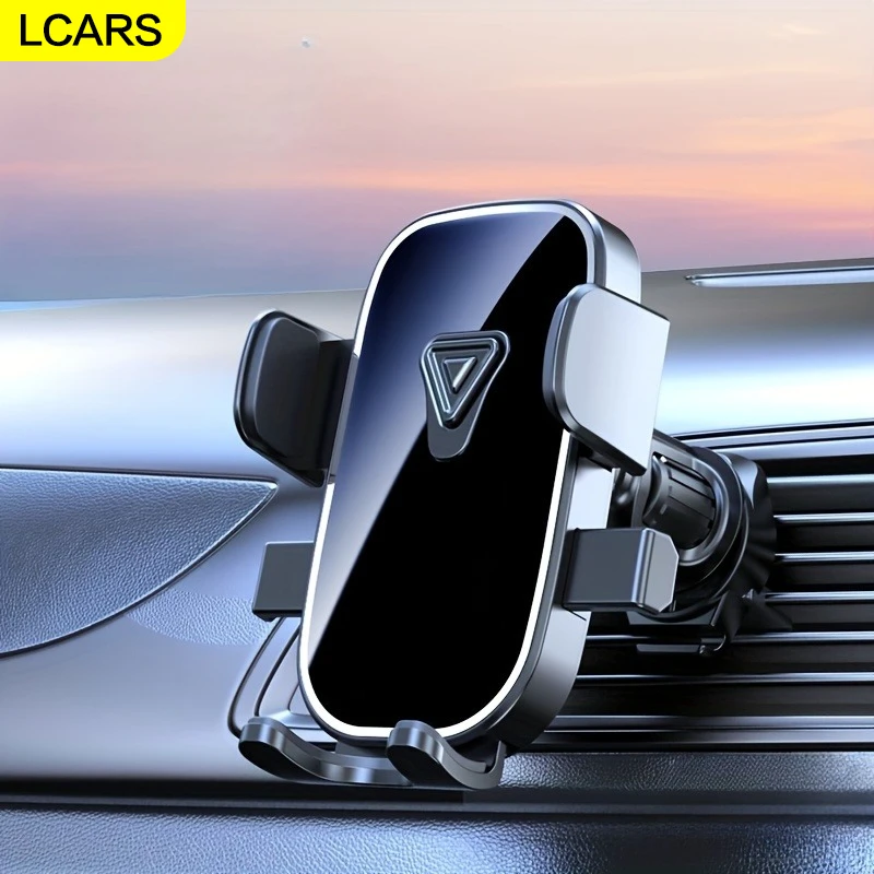 Lcars Car Navigation Phone Holder, Air Vent Clip, Inverted Hook, Multi-Functional, Automatic Locking for Horizontal and Vertical Screens, Car Mount