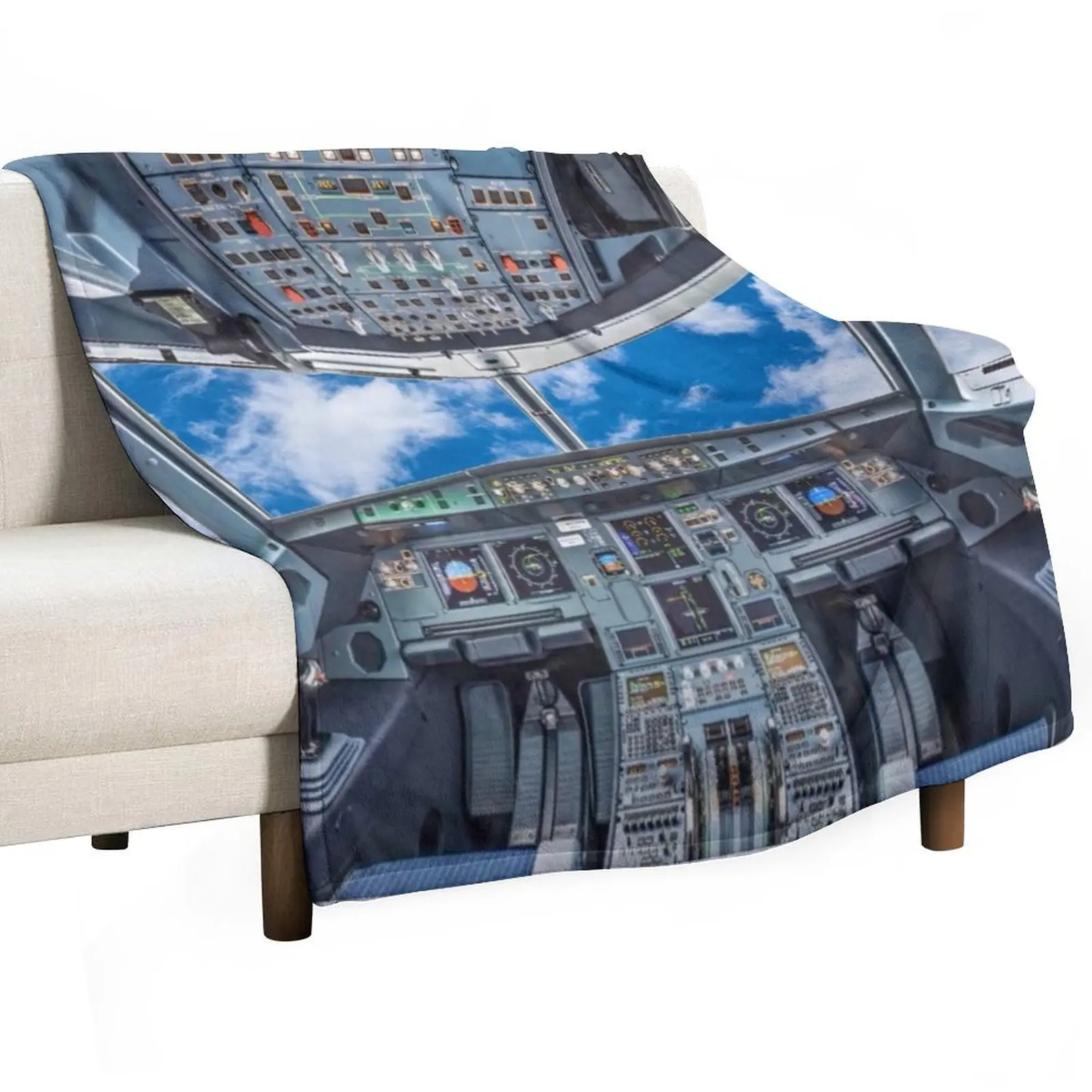 Airbus A320 Throw Blanket Plaid Shaggy Blankets