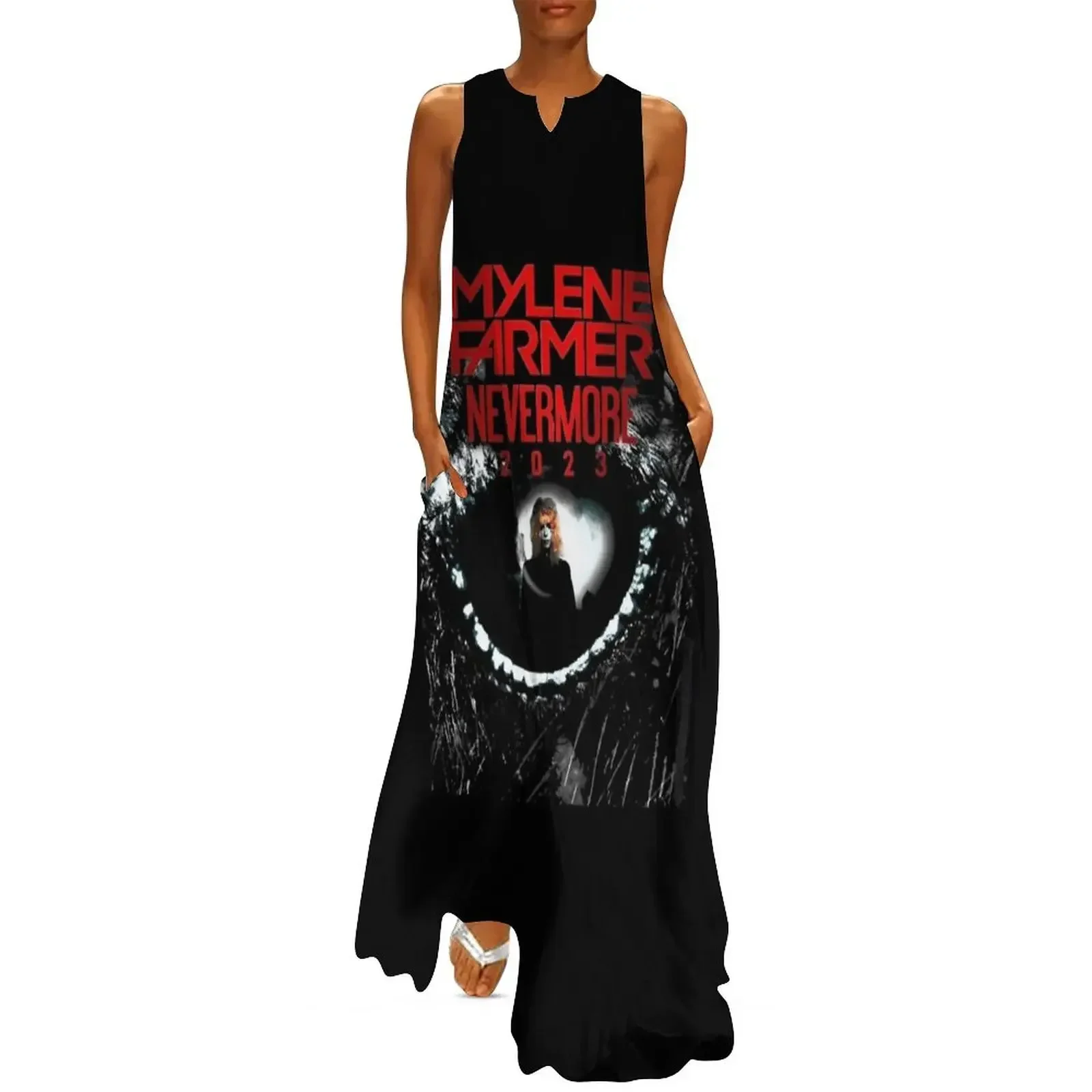 

mylene farmer nevermore, Mylene Farmer, Mylene Farmer 2023, mylène farmer 2022 Graphic Long Dress evening dress ladies Dress