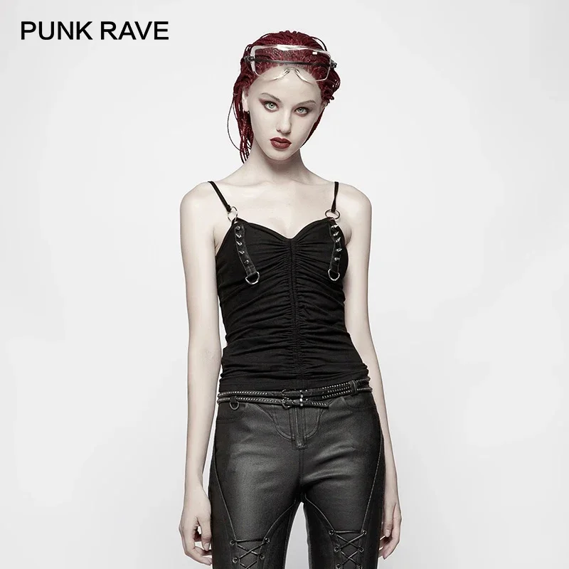 PUNK RAVE Women\'s Punk Dark Sexy Camisole Gothic Fashion Female Vest Tops Summer Tank A Variety of Styles