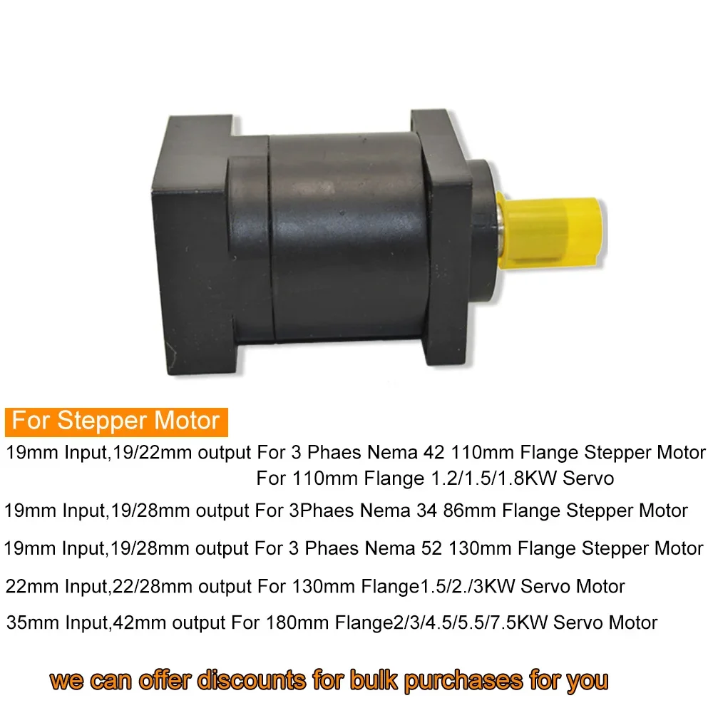 YUNDUAN Planetary Gearbox Step-down 100/110/130mm Gearbox Reducer 3Phaes Nema42/52 Stepper Motor 1.2/1.5/1.8/1.5/2/3KW Servo