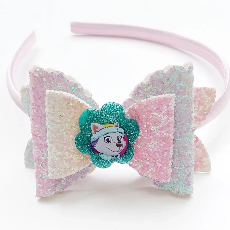 NUOVA Paw Patrol Skye Fascia per capelli con fiocco lucido per bambini Cartone animato Ragazza carina Fascia per capelli per neonato Copricapo