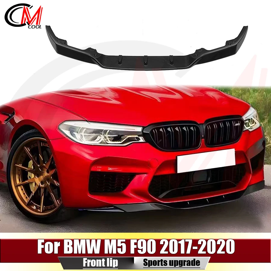 For BMW M5 F90 2017-2020 Glossy Black Integrated Front Lip Car Front Bumper Spoiler Front Lip Lower Chin Upgrade Kit