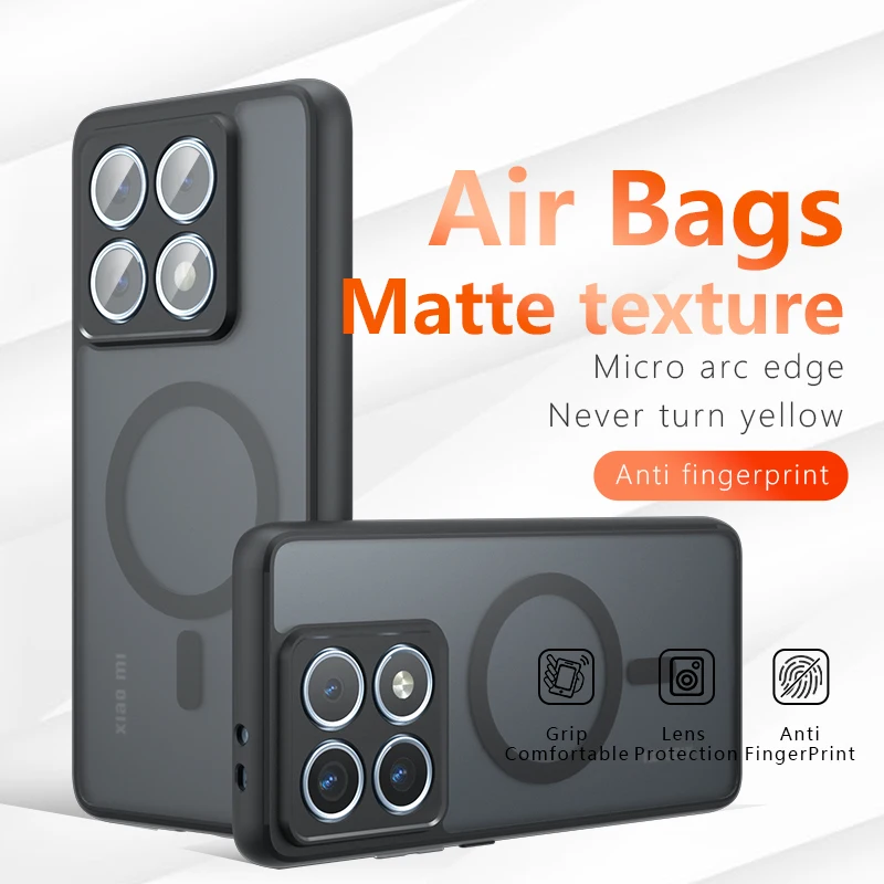 

Matte Texture Magnetic Case for Xiaomi Mi 14T 13T Pro 14 15 Ultra Redmi Note 14 13 Pro+ Plus 5G 4G Transparent Back Cover CL003