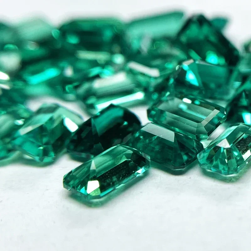

Lab Grown Columbia Emeralds Size 3x5mm Hydrothermal Emerald Hand Cut With Cracks Inclusions Inside Selectable AGL Cert