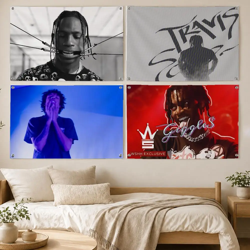 Chris Travis RapperDesign Flags Room Bedroom Home Outdoor Wall Hanging Concert Printed Background Decoration Art Banne