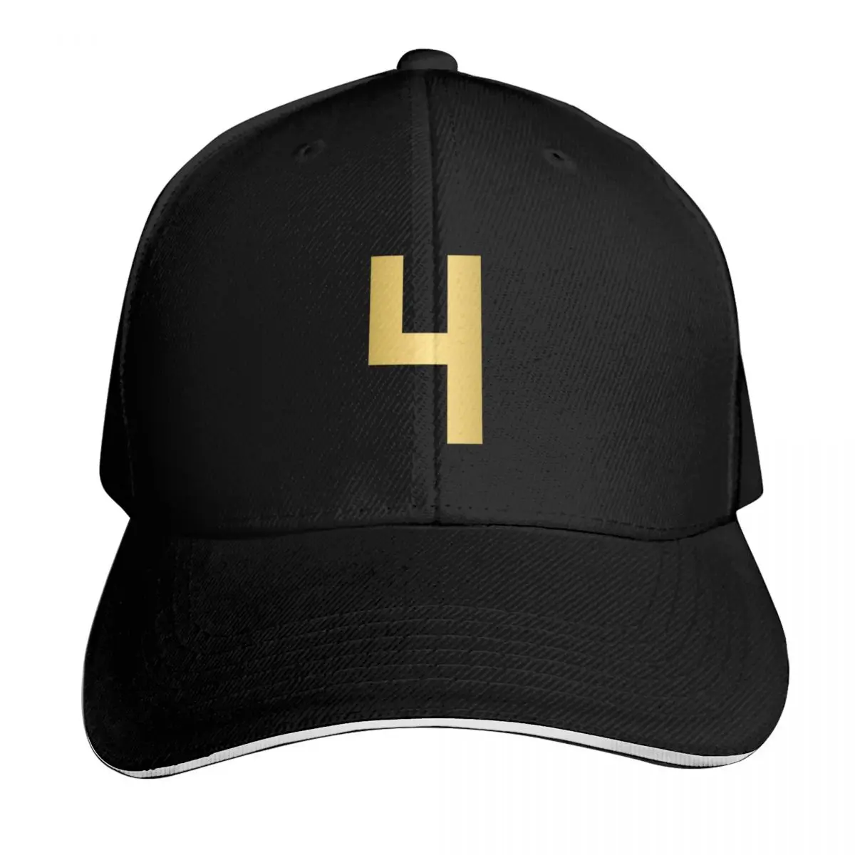 

Golden Number 4 - Sports Numbers Baseball Cap Beach Bag Trucker Cap Dropshipping Military Tactical Cap Boy Women's