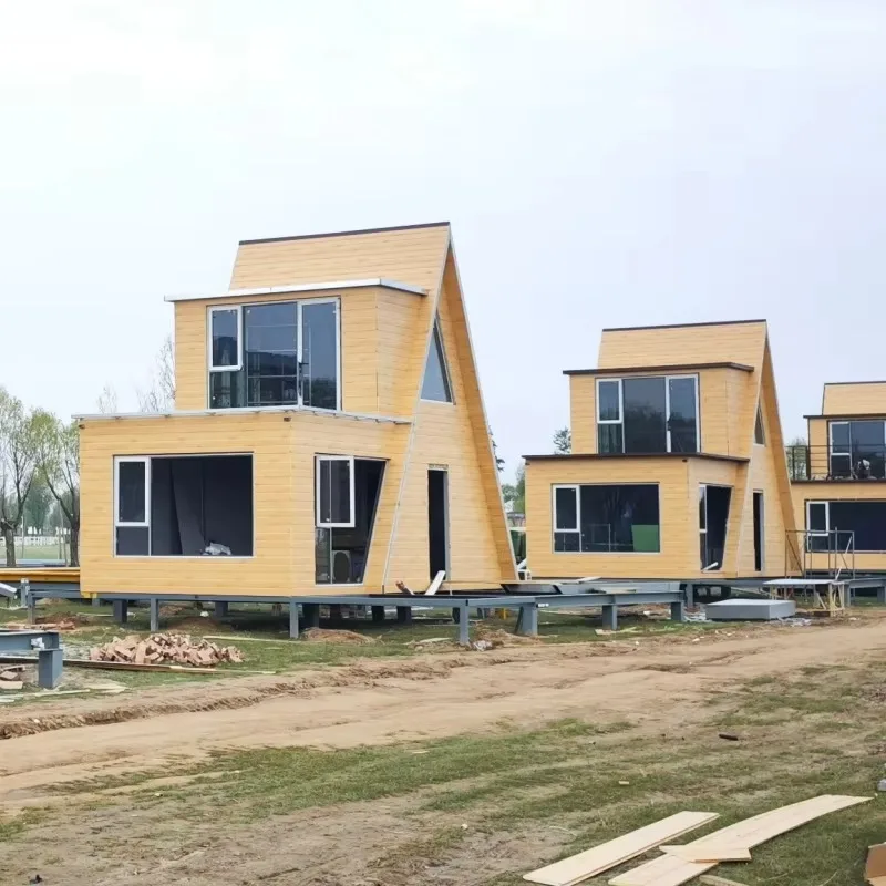 منزل مثلث صغير، منزل حاوية علوي جاهز، 2 غرفة نوم، منزل جاهز، منازل معيارية، بناء خشبي #4